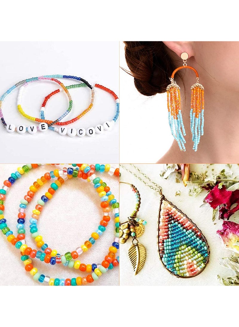 Mountain Gems - Seed Beads kit, 24Colors Small Rainbow Pony Glass Beads Bulk with Jewelry Making Findings and Tools for Adult DIY Jewelry Making Bracelets Necklaces and Earrings - Image 1