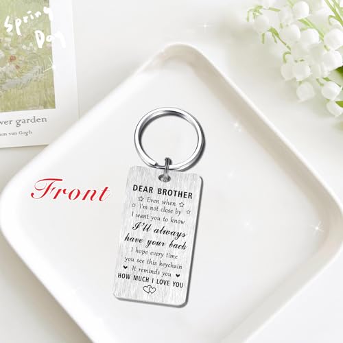 Jzxwan Brother Gifts, I Love You Brother Birthday Graduation Keychain from Sister, I Will Always Your Back Key Chain Gift for Men - Image 4