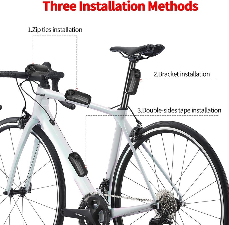 Elecphbo Bicycle Vibration Alarm, Waterproof Motorcycle Bike Alarm Remote Control Anti-Theft Protection Detector Alert with 2 Remote Control, Weatherproof Adjustable Sensitivity & Volume, 110dB - Image 4