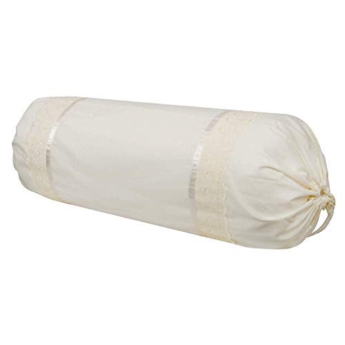 VHC 100% Cotton Lace Bolster Cover 30 * 30 Pack of 2 (Off- White) - Image 3