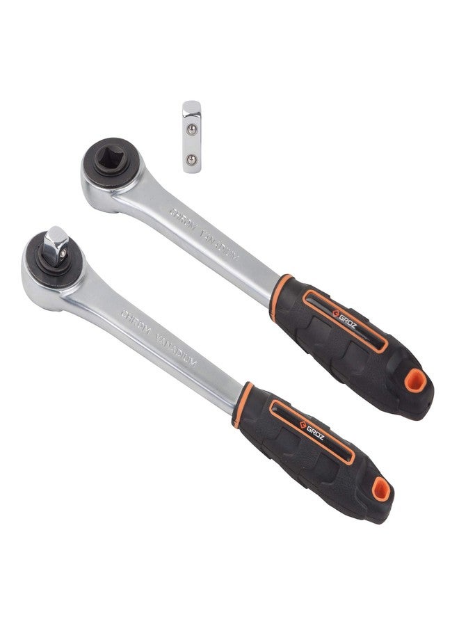 GROZ Push Through Ratchet Handle with Removable Square Drive| Ideal for quick loosening & tightening of fasteners| Ergonomic Handle| Chrome Vanadium Body| 30 Teeth Design| Drive: 1/2”| RTD/PT/1-2/UG - Image 2