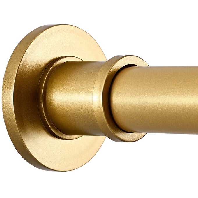 SHOWER CURTAIN ROD ADJUSTABLE 1864 INCH NO DRILLING NON SLIP STAINLESS STEEL SPRING TENSION CURTAIN ROD FOR WINDOW OR BATHROOM SUNSET GOLD