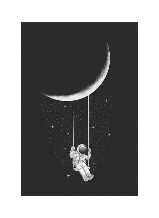 Generic - space,astronaut,swinging,on,the,moon,stars,canvas,painting,abstract,poster,and,print,wall,art,picture,for,living,room,home,decor - Image 1