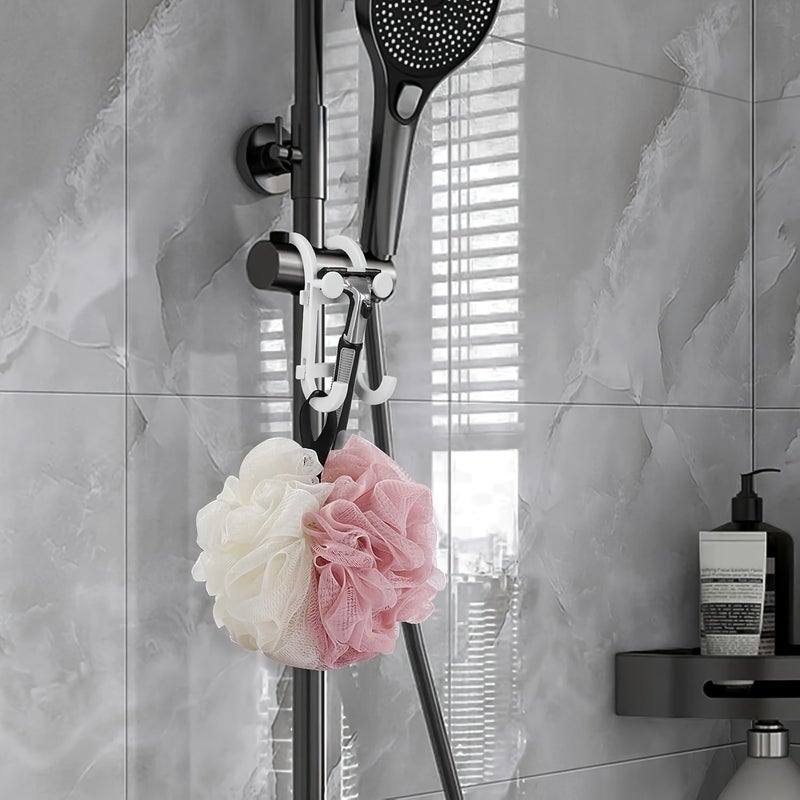 White Rustproof Shower Door Hooks Heavy Duty No Drilling Bathroom Storage Organizer 1pc - Image 4