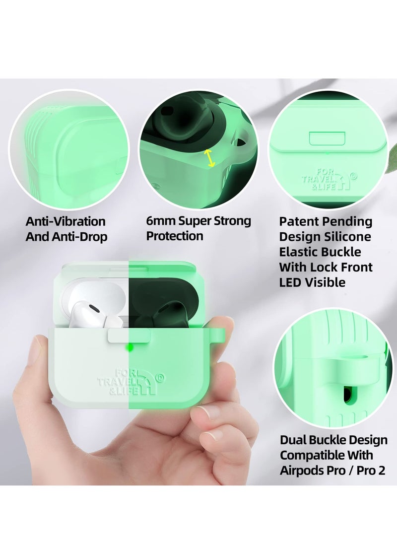 Excefore - Headphone Protective Cover, Compatible with AirPods Pro 2nd/1st Generation Case Cover, Rugged Military Grade Protective Cover, with Apple AirPods Pro 2022/2019 Charging Case (Nightglow Clear) - Image 1