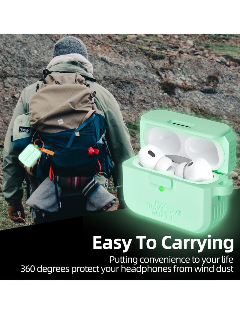 Excefore - Headphone Protective Cover, Compatible with AirPods Pro 2nd/1st Generation Case Cover, Rugged Military Grade Protective Cover, with Apple AirPods Pro 2022/2019 Charging Case (Nightglow Clear) - Image 1
