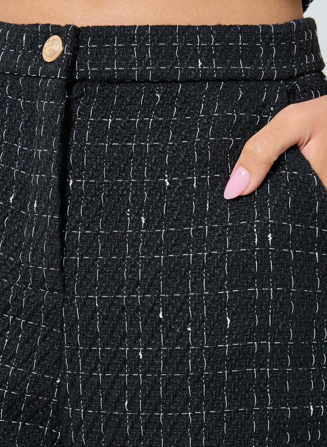 ستايلي بنطال تويد بأرجل واسعة - Image 3