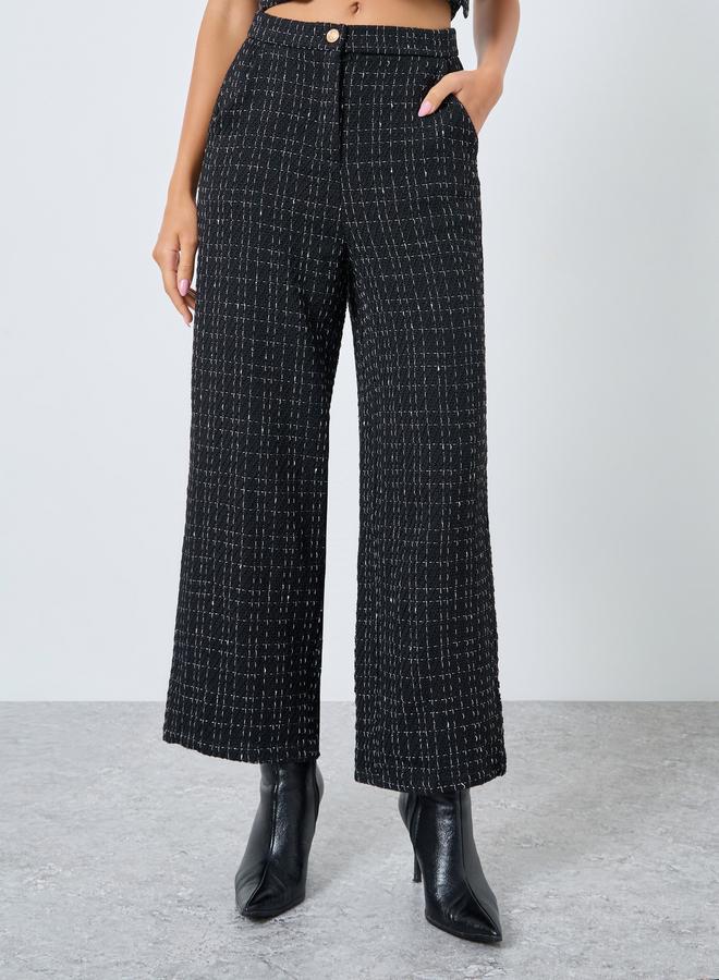 ستايلي بنطال تويد بأرجل واسعة - Image 2