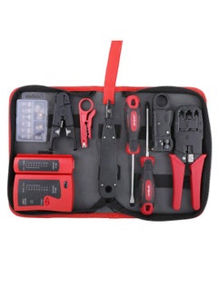 Hi-Spec Hi-Spec 9pc Network Cable Tester Tool Kit Set for CAT5, CAT6, RJ11, RJ45. Ethernet LAN Crimper, Punchdown, Coax Stripper & More  - Image 1
