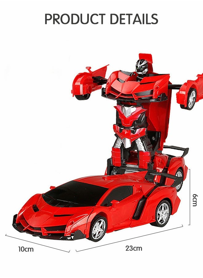 GROIC - RC Car Transforming Robot Car Toy with LED Light, One Button Transform, 360° Rotation Drift Car 1:18 Scale, 2 in 1 Electronic Toy - Image 1