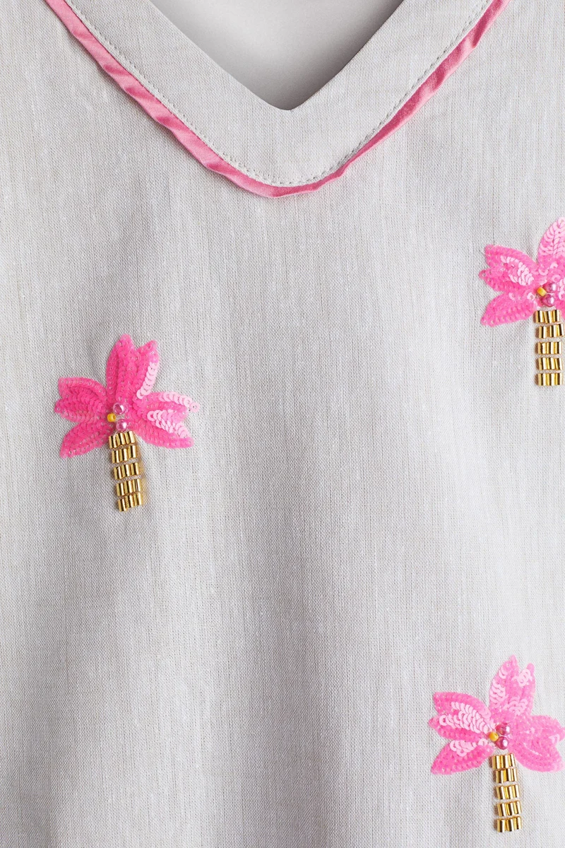 H&M Sequined linen-blend dress