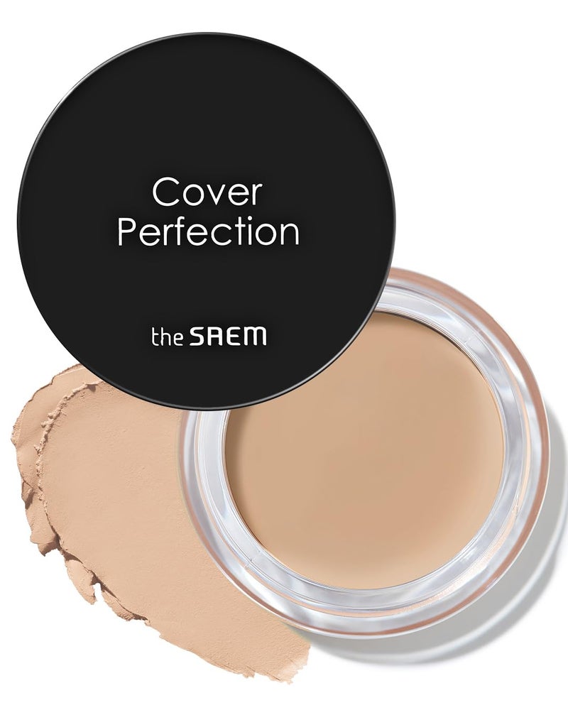 THESAEM Cover Perfection Pot Concealer 0.14oz - 01 Clear Beige for Fair to Medium Skin Tones - Single Pot Intensive Coverage Balm for Dark Circles, Blemishes & Imperfections - Korean Makeup - Image 1