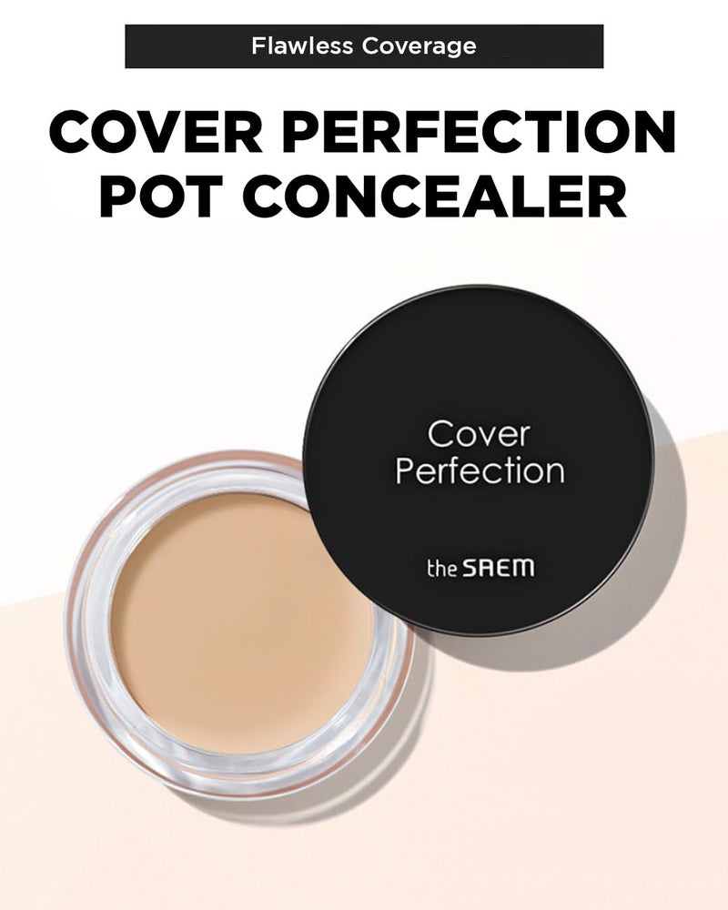 THESAEM Cover Perfection Pot Concealer 0.14oz - 01 Clear Beige for Fair to Medium Skin Tones - Single Pot Intensive Coverage Balm for Dark Circles, Blemishes & Imperfections - Korean Makeup - Image 2