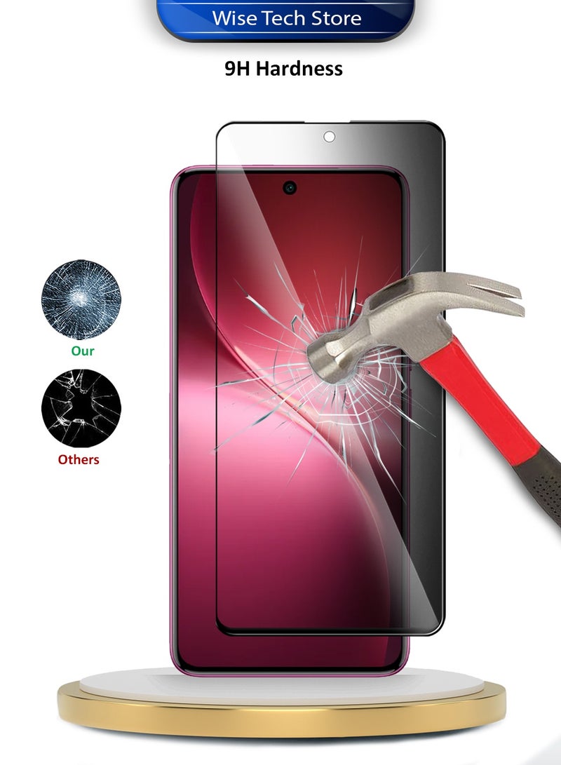Wtech vivo V60 Lite 4G/5G 2025 Premium E2E Series Privacy Full Glue Full Cover Tempered Glass Screen Protector (MSGECP) - Clear/Black - Image 2