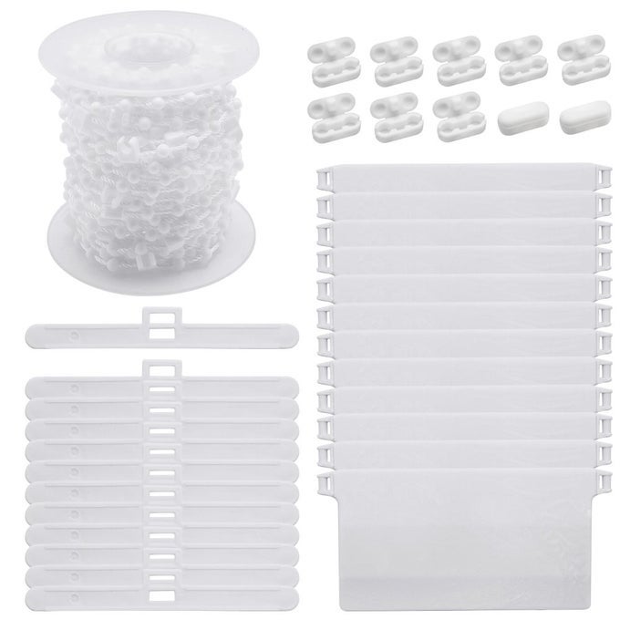 Vertical Blind Accessories 12Pcs 89mm Vertical Blind Top Hangers12Pcs Bottom Weights Slats10M Bottom Chain and 10Pcs Chain Connector