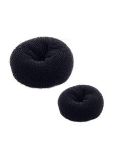 Maahal ™ Pack Of 2 Hair Donuts All 2 Different Sizes Medium & Small (Black) Pack Of 2  - Image 1