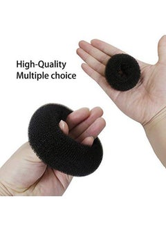 Maahal ™ Pack Of 2 Hair Donuts All 2 Different Sizes Medium & Small (Black) Pack Of 2  - Image 4