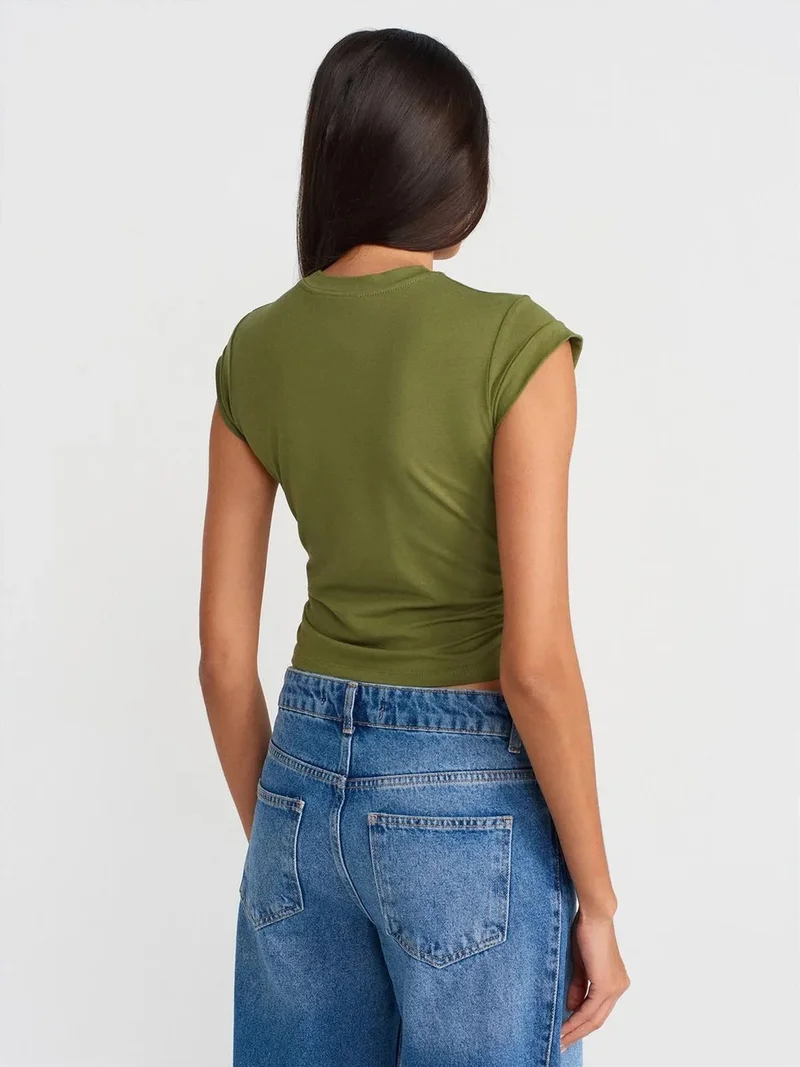 ديلفين Dilvin Women's Sleeveless Crop T-shirt