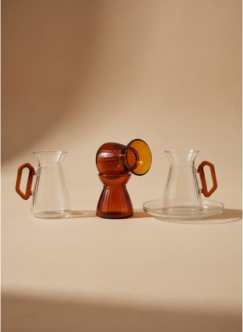 Raz Aura Glass Tea & Coffee Cups Set | Modern Arabic Tea Glasses | Luxury Gift Box - Image 1