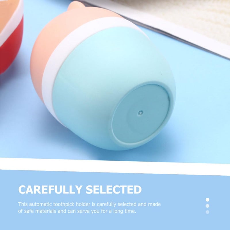 Automatic Push Type Toothpick Holder Cute Cartoon Kitchen Storage Box Random Color 3pcs - Image 5
