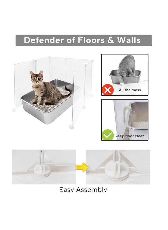 Keyide - KEYIDE High Wall Cat Litter Box Splash Guard, DIY Cat Litter Pan Siding Kitten Litter Tray Pee Shield Dog Scatter Barrier, 24L x 19W x 16H Keep Floor Clean - Image 1