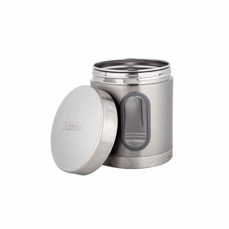 DUBBLIN Stainless Steel Storage jar container Fresher screw lid transparent visible window food safe steel Storage container 1500 ml, 1 Piece, Silver - Image 2