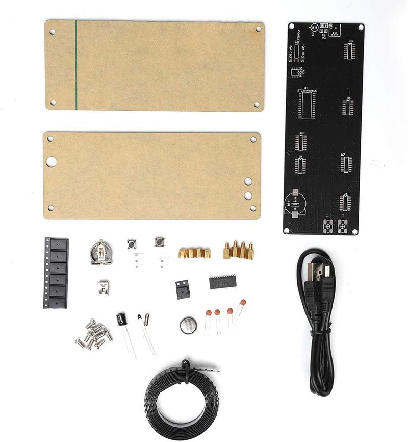klarako Digital Clock Kits LED 5V DIY Alarm Clock Kit Dots Module with Temperature Prompt - Image 1