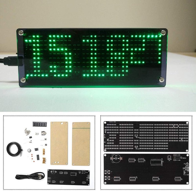 klarako Digital Clock Kits LED 5V DIY Alarm Clock Kit Dots Module with Temperature Prompt - Image 4