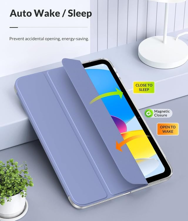 Boxome Tablet Case Cover for Apple iPad Air 13 inch (M3/M2) [Auto Sleep/Wake Cover] [Pencil Holder] [Trifold Stand] [Frosted Back] - Lavender - Image 2