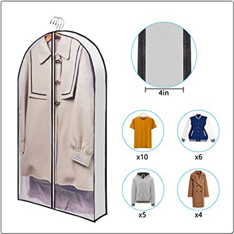 Transparent Pvc New Non-Woven Suit Bag Coat Clothing Dust Bag Three-Dimensional Clothes Dust Cover - Image 5