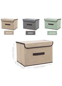 Beauenty 3Pcs Storage Bins with Lids, Foldable Colorful Fabric Storage Cubes,Decorative Storage Boxes,Storage Box Collapsible Storage Bins Organization and Storage,for Home Bedroom Closet Office  - Image 2