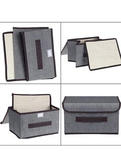 Beauenty 3Pcs Storage Bins with Lids, Foldable Colorful Fabric Storage Cubes,Decorative Storage Boxes,Storage Box Collapsible Storage Bins Organization and Storage,for Home Bedroom Closet Office  - Image 3