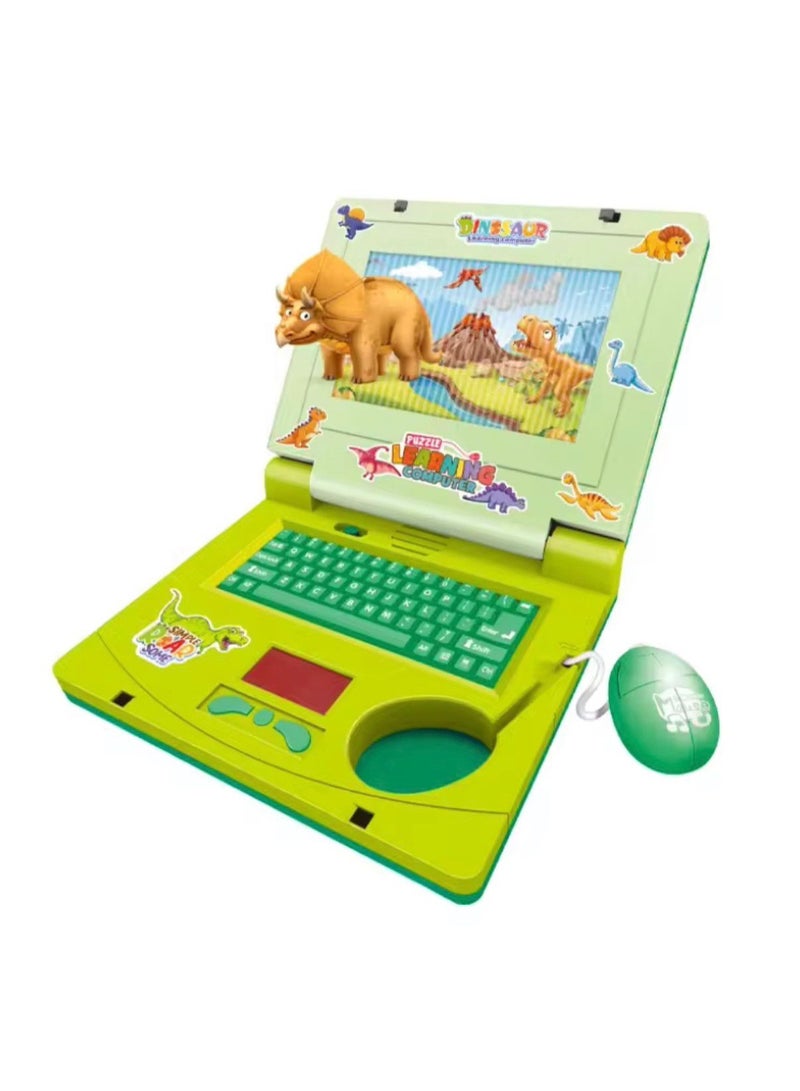 توي لاند كمبيوتر محمول تعليمي للأطفال على شكل ديناصور مع لوحة مفاتيح وفأرة، ومؤثرات موسيقية وضوئية - Image 1