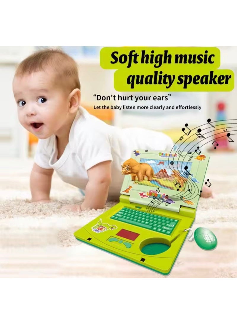 توي لاند كمبيوتر محمول تعليمي للأطفال على شكل ديناصور مع لوحة مفاتيح وفأرة، ومؤثرات موسيقية وضوئية - Image 4