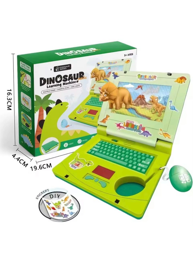 توي لاند كمبيوتر محمول تعليمي للأطفال على شكل ديناصور مع لوحة مفاتيح وفأرة، ومؤثرات موسيقية وضوئية - Image 5