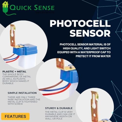 Quick Sense(QS-301) : 220 V Auto Day/Night on and off Photocell, LDR Sensor Switch (6 A) for Lighting - Image 4