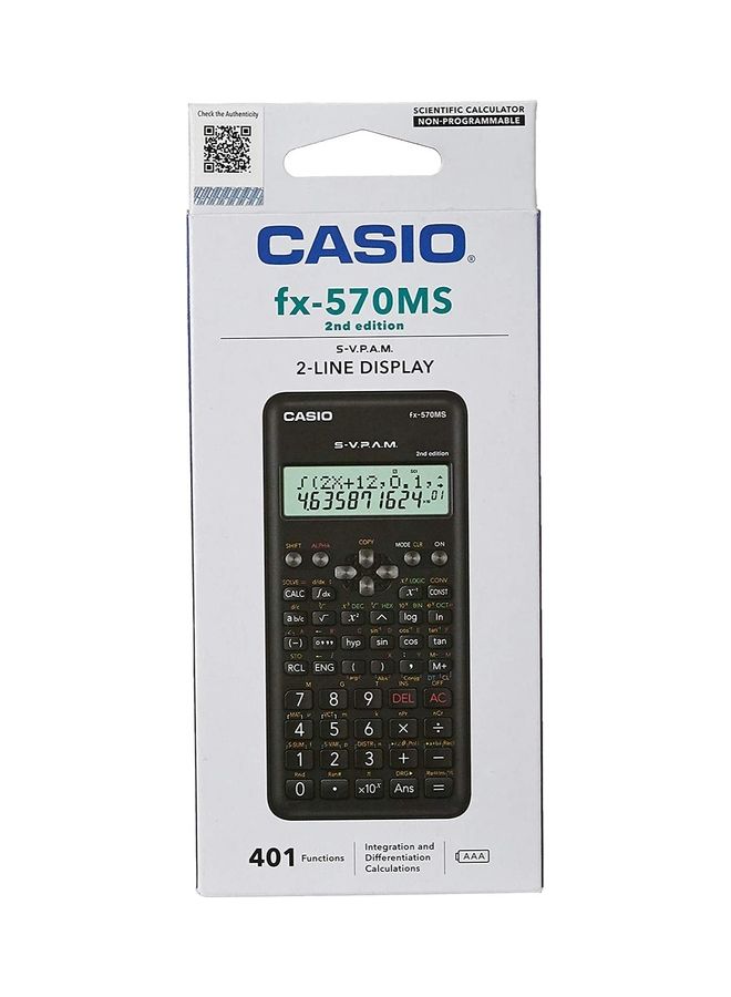 CASIO FX-570MS 2nd Edition Scientific Calculator With 2-Line Display Black - Image 3