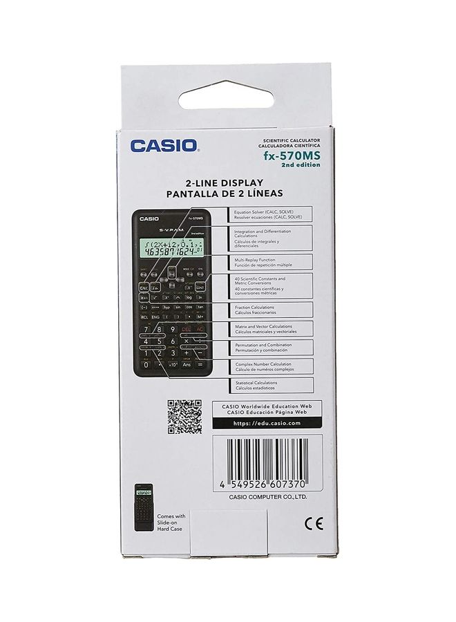 CASIO FX-570MS 2nd Edition Scientific Calculator With 2-Line Display Black - Image 2