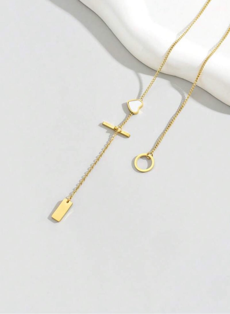 إيكوال سلسال نسائي مصنوع من الاستانلس ستيل مطلي باللون الذهبي - Image 3