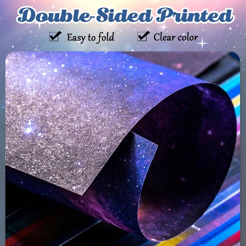 HASTHIP ® 100 Sheets Double Sided Origami Paper for Kids & Grown-ups, 12 Vibrant Designs of Beautiful Galaxy Outer Space, Easy Folding for Scrapbook Paper Arts Crafts School, 6x6 inch - Image 4