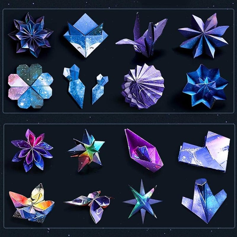 HASTHIP ® 100 Sheets Double Sided Origami Paper for Kids & Grown-ups, 12 Vibrant Designs of Beautiful Galaxy Outer Space, Easy Folding for Scrapbook Paper Arts Crafts School, 6x6 inch - Image 5