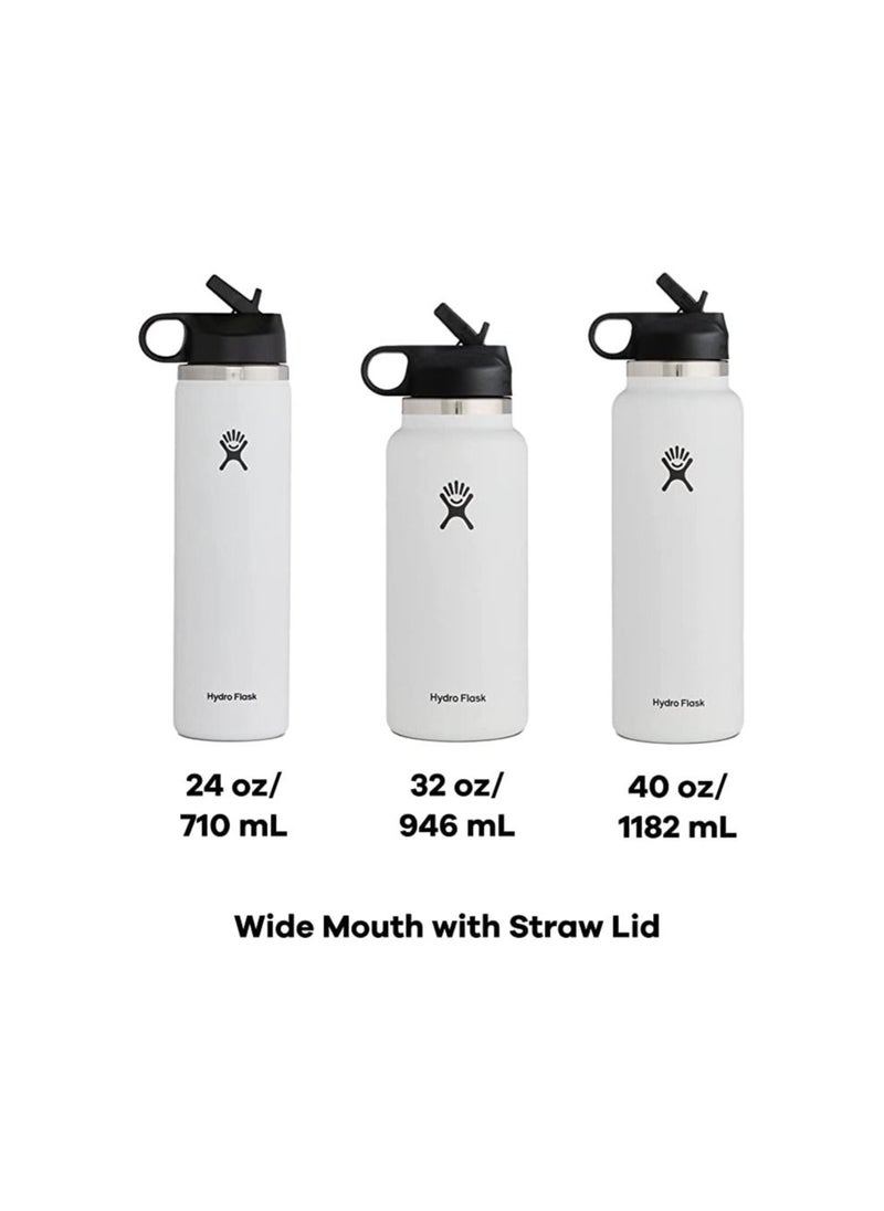 Hydro Flask - Hydro Flask 40 Oz Wide Mouth Straw Lid Stainless Steel Reusable Water Bottle Vacuum Insulated. - Image 1