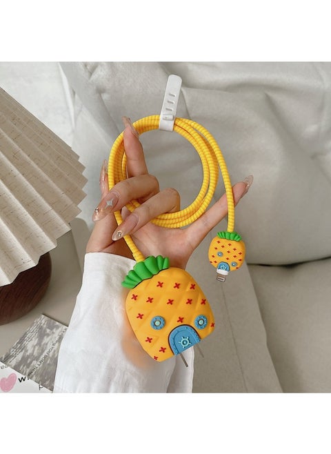 Charger Protective Sleeve Is Suitable For Iphone 13 Fast Charging Head Protective Sleeve 18/20W Charging Head Protective Sleeve Wire Sleeve-Specifications:PineFor Apple House Two-Piece Set
