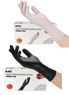 Generic Disposable Vinyl Gloves, Food Safe, Latex-Free Powder-Free Clear Plastic Gloves for Cooking, House Clean, Food Prep, Large, 100-Count(Black+White)  - Image 1