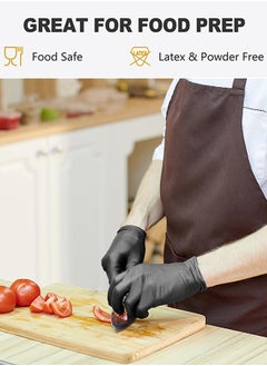 Generic Disposable Vinyl Gloves, Food Safe, Latex-Free Powder-Free Clear Plastic Gloves for Cooking, House Clean, Food Prep, Large, 100-Count(Black+White)  - Image 2