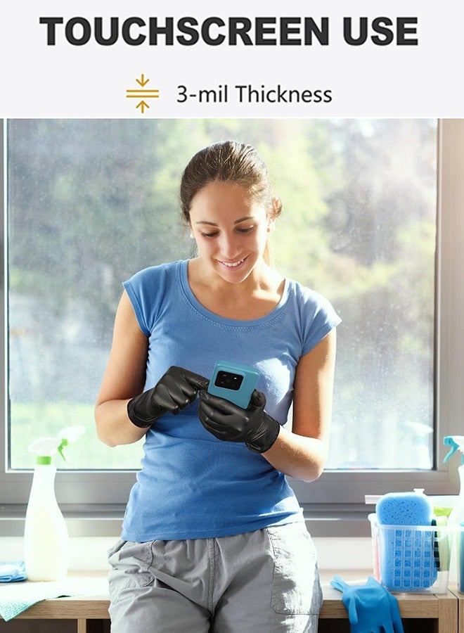 Disposable Vinyl Gloves, Food Safe, Latex-Free Powder-Free Clear Plastic Gloves for Cooking, House Clean, Food Prep, Large, 100-Count(Black+White) - Image 3