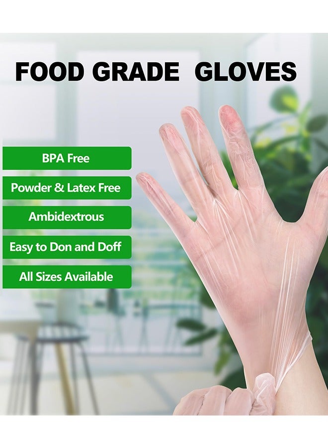 Disposable Vinyl Gloves, Food Safe, Latex-Free Powder-Free Clear Plastic Gloves for Cooking, House Clean, Food Prep, Large, 100-Count(Black+White) - Image 4