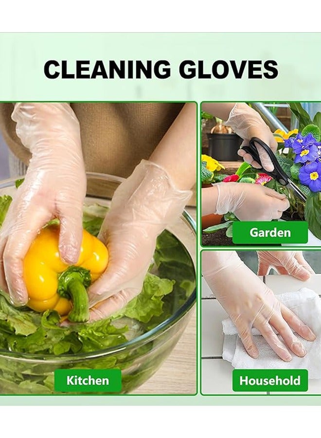 Disposable Vinyl Gloves, Food Safe, Latex-Free Powder-Free Clear Plastic Gloves for Cooking, House Clean, Food Prep, Large, 100-Count(Black+White) - Image 5