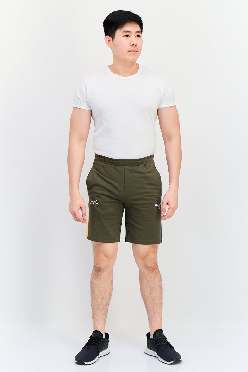 PUMA شورتات رياضية للرجال برباط سحب للخارج، زيتوني - Image 4