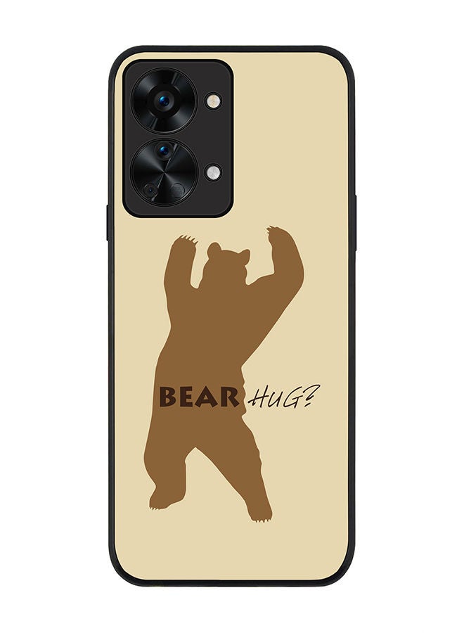 Stylizedd Rugged Black edge case for OnePlus Nord 2T Slim fit Soft Case Flexible Rubber Edges Anti Drop TPU Gel Thin Cover - Bear Hug - Image 1